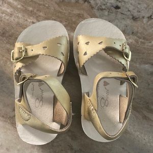 Saltwater Sandals Gold 7 Toddler